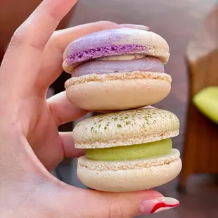 Purple Yam Macaron &amp; Matcha Macaron (Green Tea)