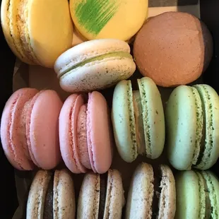 My box of macarons!  Not individually wrapped like they had at Costa Mesa.  A box = 12 macarons @ $2.00 each.
