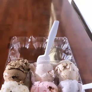 a container of ice cream