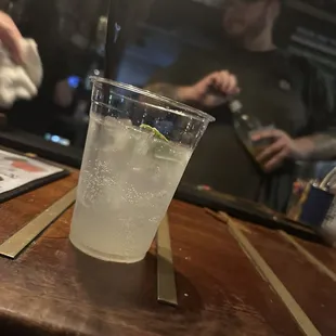 3/4 filled drink