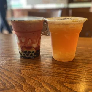 C10. Strawberry, Pudding, Honey Boba Iced Milk F7. Taiwan Guava Green Tea