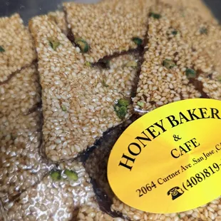 Crispy crunchy honey and sesame brittle