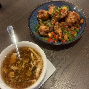 Hot and spicy soup, chicken wings