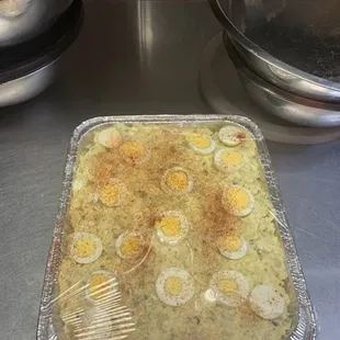 Catering order of a half Pan of potato salad