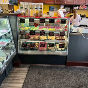 a display of baked goods