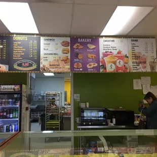 the menus on the wall