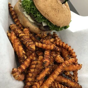 Crunchy sweet potato fries - yum!