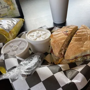 a sandwich and side of fries