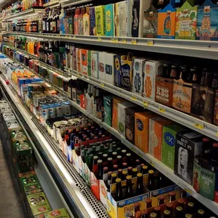 shelves of beer