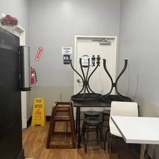 Closed off bathroom