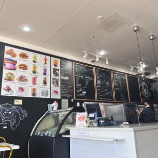 menus and tables in a restaurant