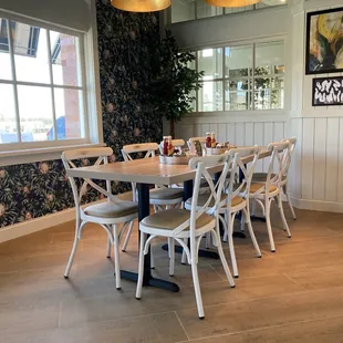 a table and chairs