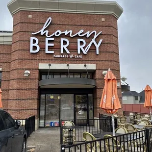 Outside the restaurant