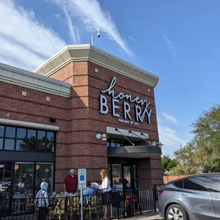 Outside of the restaurant.