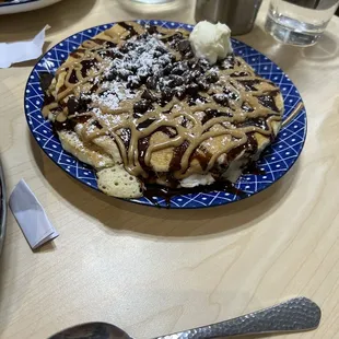 Chocolate chip peanut butter pancakes