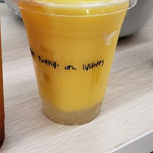 Mango smoothie with lychee jelly soo good