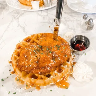 Chicken and waffles