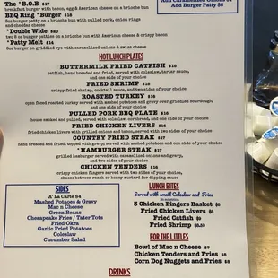 Lunch menu