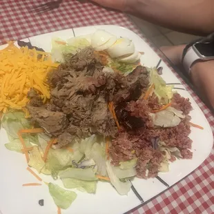 Cobb Salad with pulled pork.