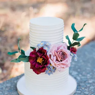 a close up of a wedding cake