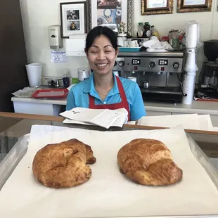 She makes these several times daily and it is a warm ham and cheese croissant.  It is the bomb