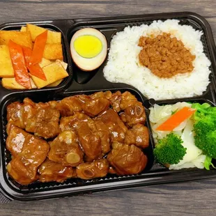 Braised Pork Ribs Bento, 紅燒排骨便當