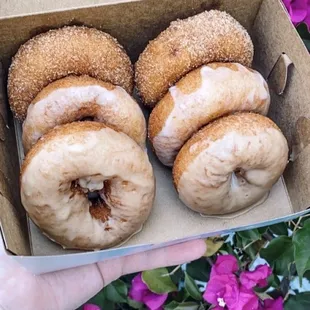 Donuts- cinnamon sugar, glazed, and maple glazed