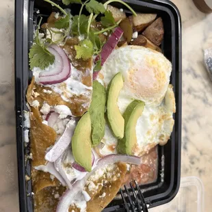 Delicious chilaquiles