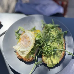 Avocado toast with an egg