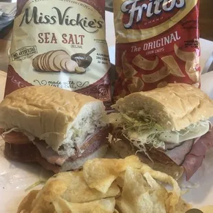Sandwich with chips combination