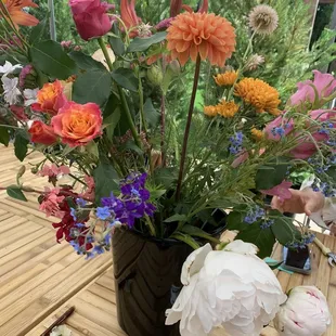 Flowers picked for our flower arranging class