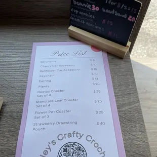 menu