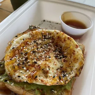 Avocado Toast with side of hot honey