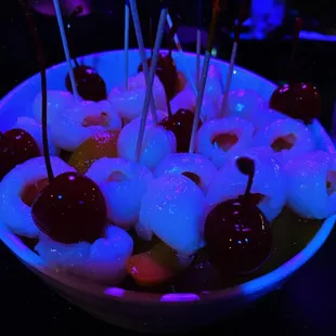 Peaches and leche on ice