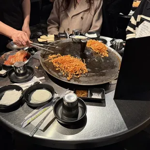 finally sat down (separately to two different tables)