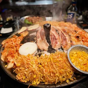 a plate of food on a table