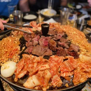 a large platter of food