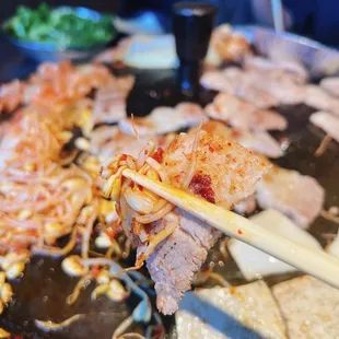 a close up of a plate of food