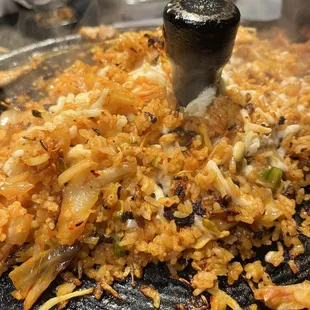 Fried rice with cheese