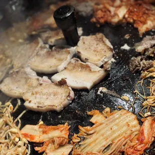 a pan of food being cooked