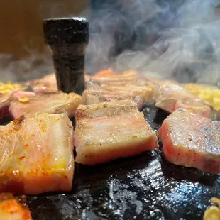 Pork belly bellowing smoky goodness!
