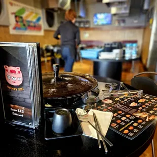 Table setup before the great experience here at Honey Pig!