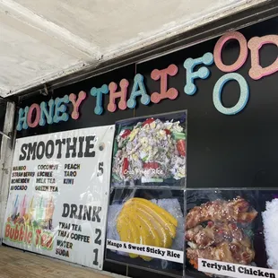 Honey Thai food truck sign