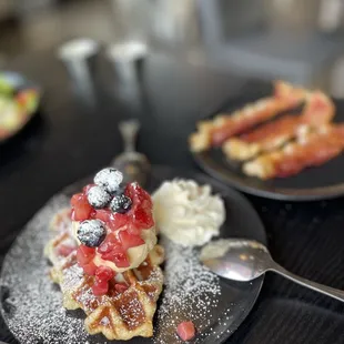 Mixed berry croffle(waffle and croissant)