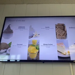Menu of the yogurt  seasonal
