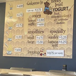 Price menu