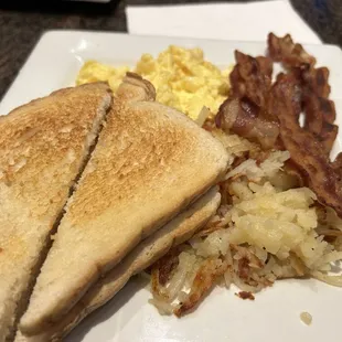 2 eggs w/ meat, HB &amp; tst