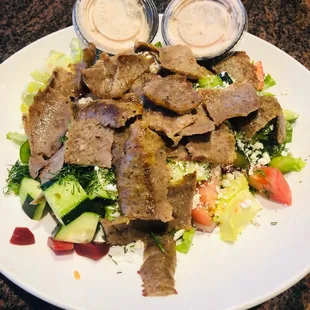 Athenian salad with gyro meat.. SOO GOOD!
