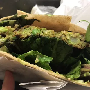 Veggie burger turns into a wrap