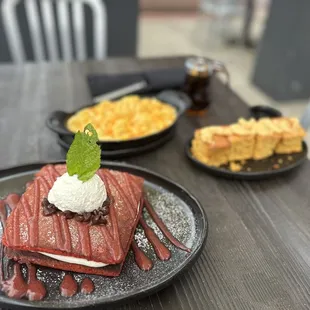 Red velvet pancakes